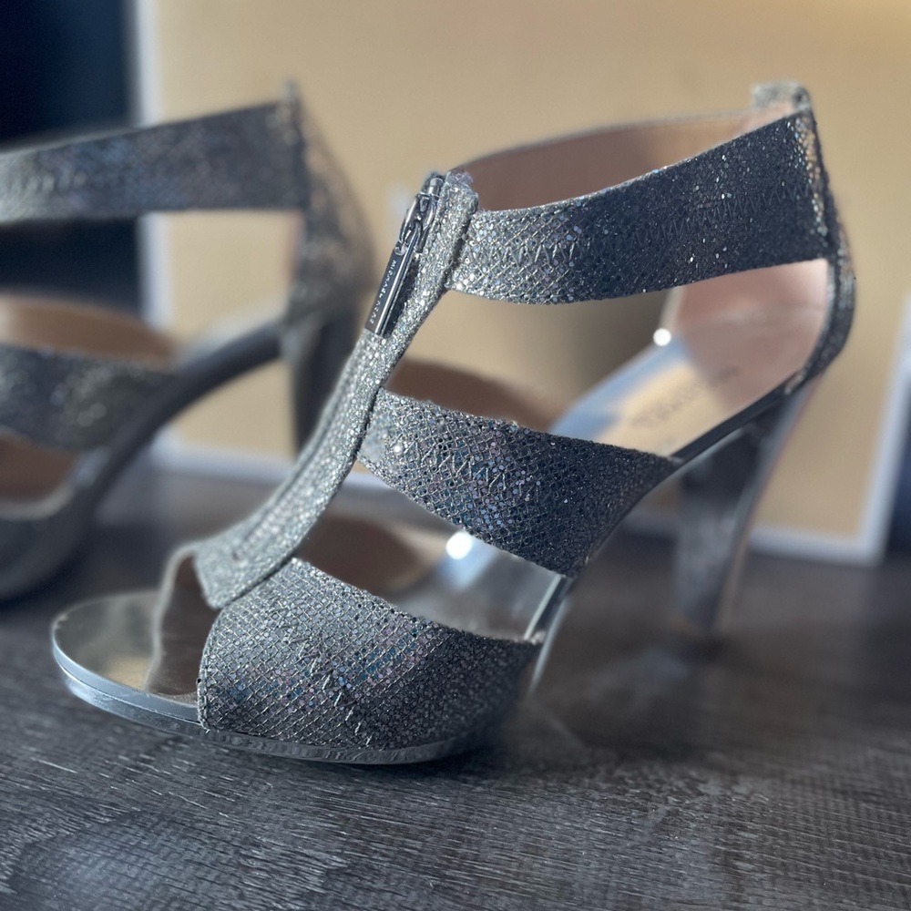 Michael Kors Berkley T Strap Heels - Glitter